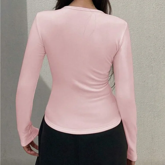 DAZY Women Casual Street Style Warm Fitted Long Sleeve Thermal Lined - Picture 3 of 9